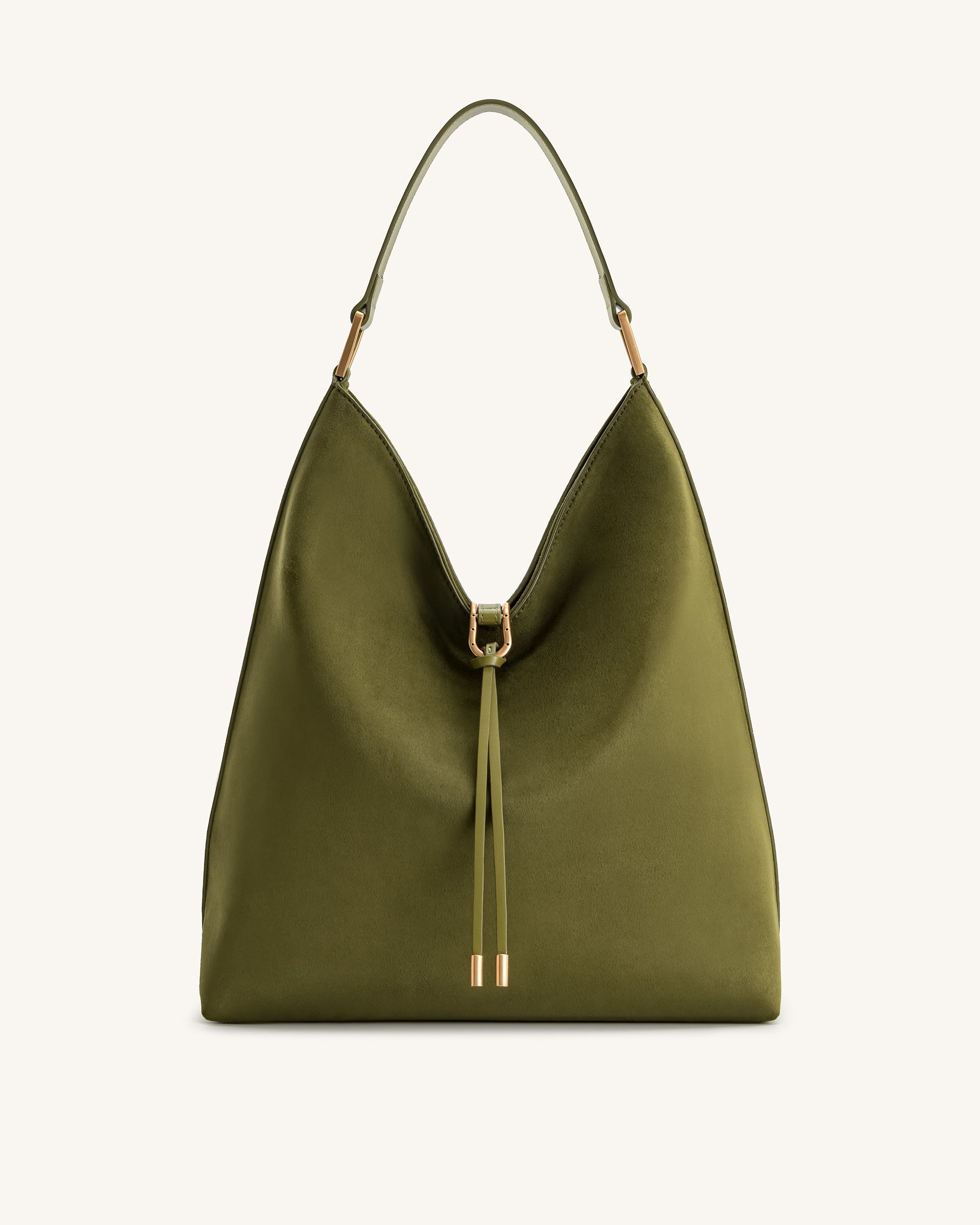 Aria Faux Suede Shoulder Bag - Black