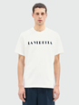 Msgm White Crewneck T-Shirt with Print on the Front in Cotton Man