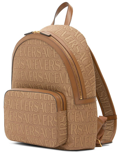 Versace Versace Logo fabric & leather backpack - Backpacks | Shop From The Mirage