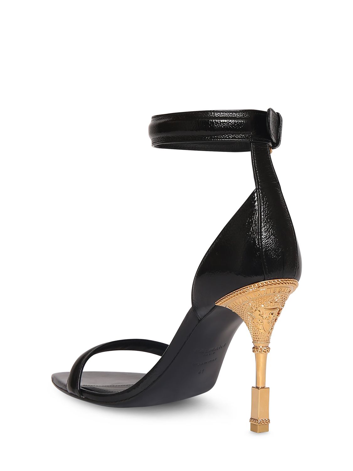Balmain Balmain 95mm Moneta patent leather sandals - Size: UK 7 Heels | Shop From The Mirage