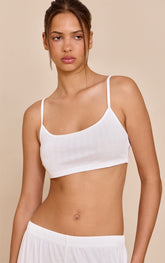 White Pointelle Pj Bralette