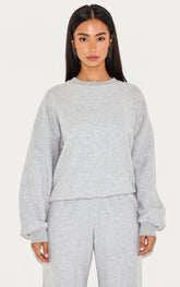 Petite Ash Grey Soft Touch Oversized Sweatshirt