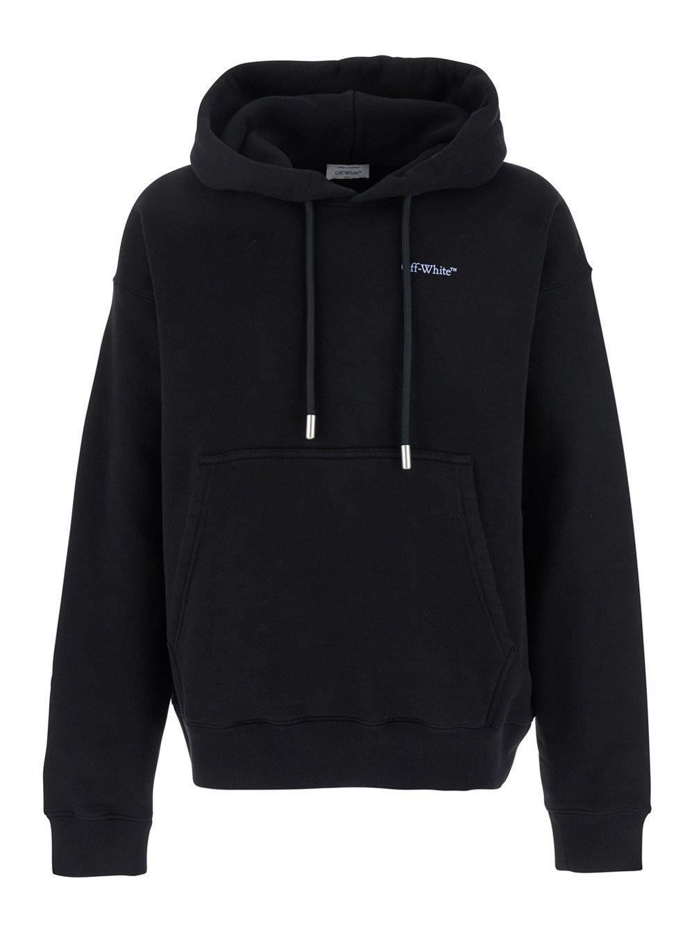Off-white 'Barber Arrow Skate' Black Hoodie with Logo Lettering on the Front and Maxi Logo Print on the Rear in Cotton Man