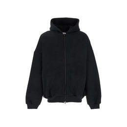 Fear of god Black Hoodie with Zip Closure and Eternal Writing on the Back in Cotton Blend Man