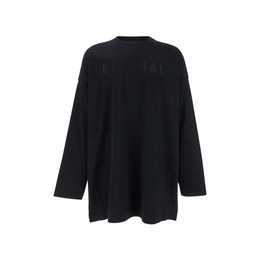 Fear of god Black T-shirt with Eternal Print on the Front and Logo Patch on the Back in Cotton Man