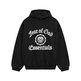Fear of God Essentials Heavy Fleece Vintage Shrunken HoodieBlack
