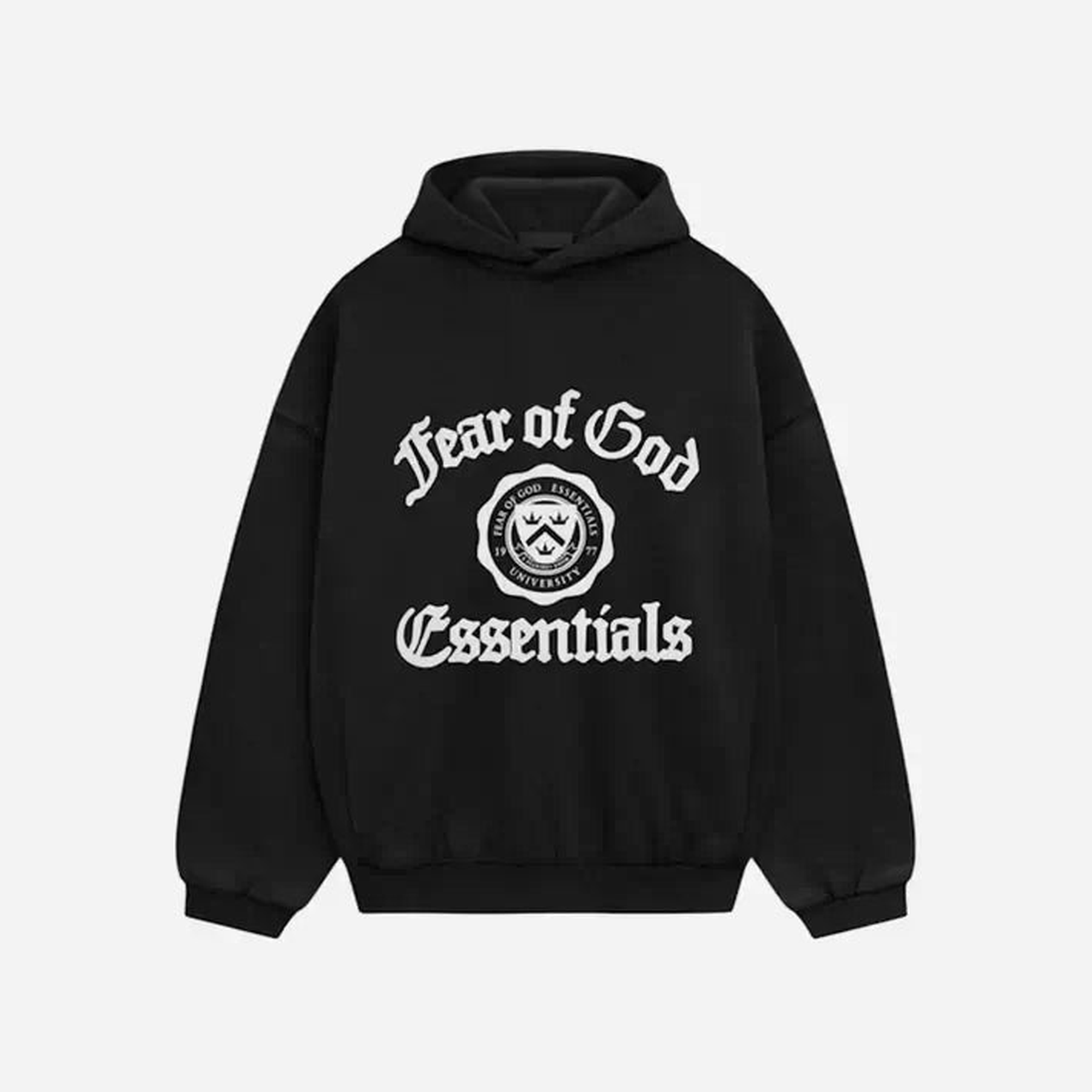 Fear of God Essentials Heavy Fleece Vintage Shrunken HoodieBlack
