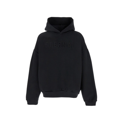 Fear of god 'Eternal' Black Hoodie with Logo Patch on the Hood and Embroidery on the Front in Cotton Blend Man