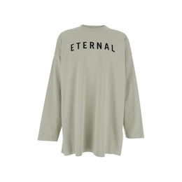 Fear of god Grey T-shirt with Eternal Print on the Front and Logo Patch on the Back in Cotton Man