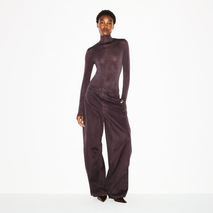Sheer Modal Long Sleeve Turtleneck Bodysuit