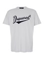 Dsquared2 White T-Shirt with Logo Print on the Front in Cotton Man