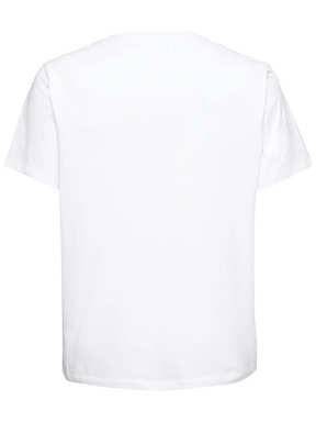 Ami Paris Ami De Coeur White Embroidered Logo T-Shirt in White