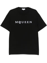 Alexander McQueen Flocked Logo T-Shirt in Black