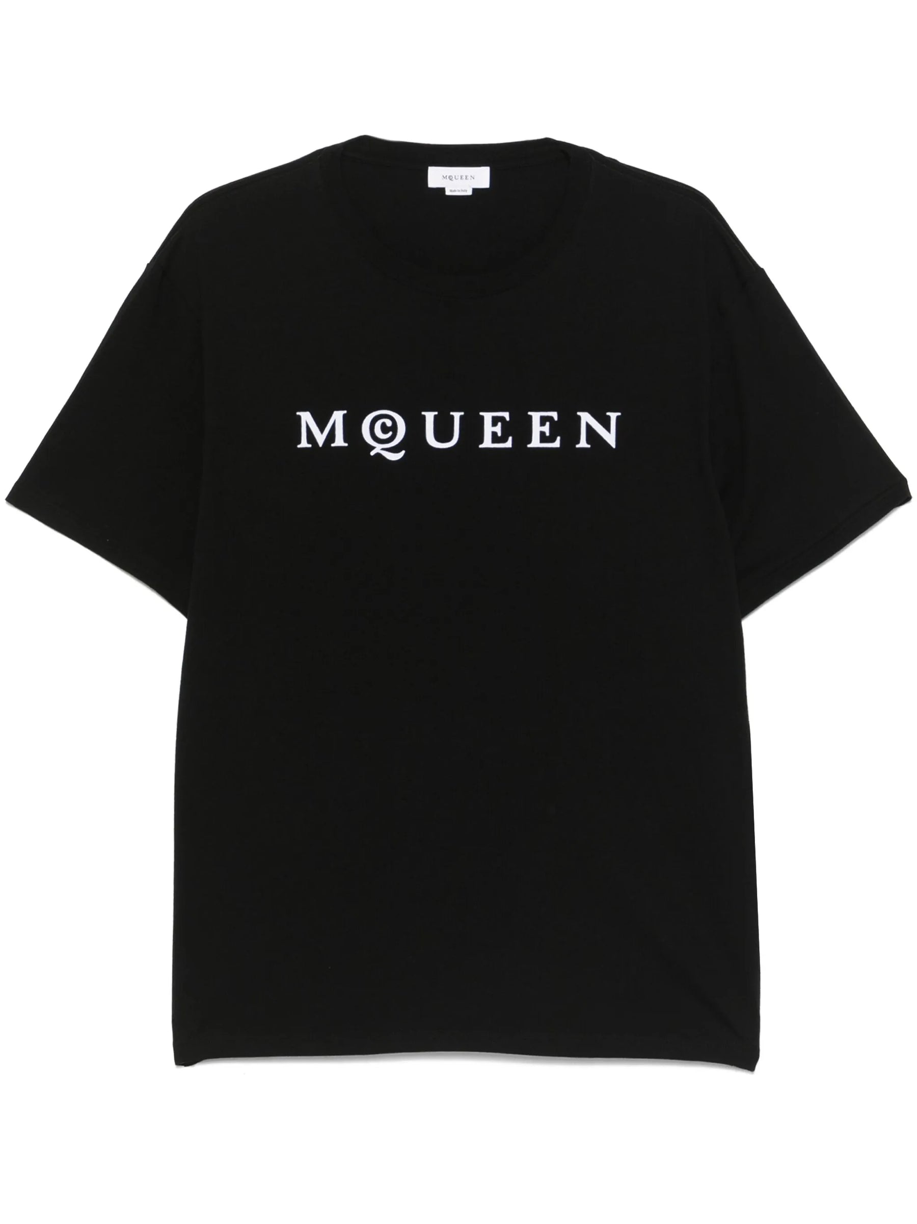 Alexander McQueen Flocked Logo T-Shirt in Black