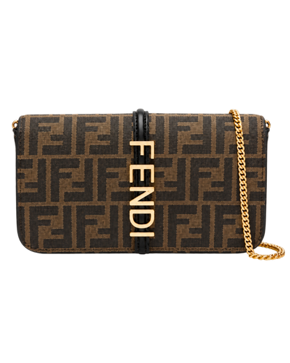 Fendi Fendigraphy jacquard chain wallet