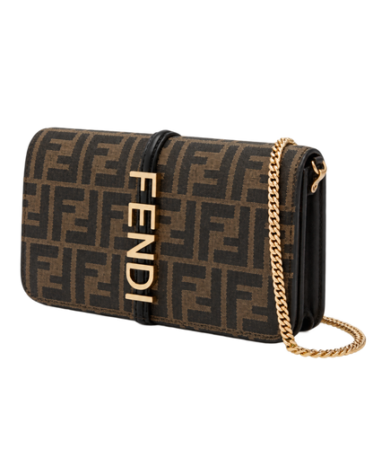 Fendi Fendigraphy jacquard chain wallet