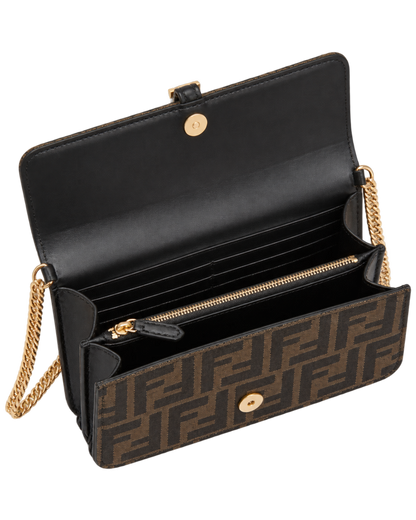 Fendi Fendigraphy jacquard chain wallet