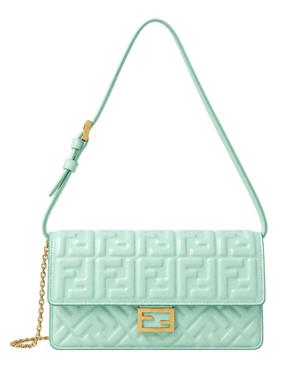 Fendi Light green nappa leather wallet with FF motif