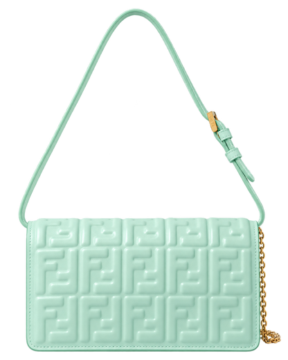 Fendi Light green nappa leather wallet with FF motif