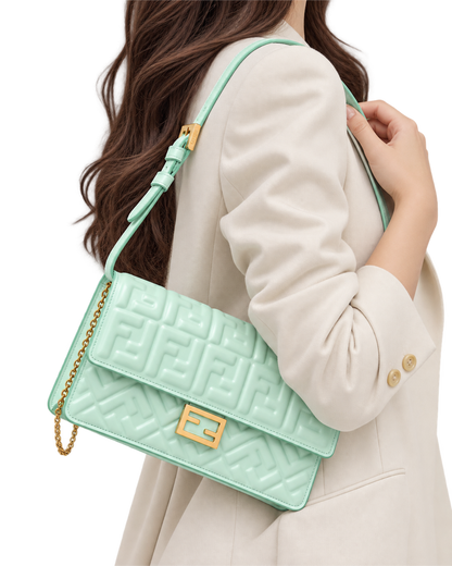 Fendi Light green nappa leather wallet with FF motif