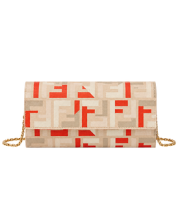 Fendi  roma chained continental wallet - beige