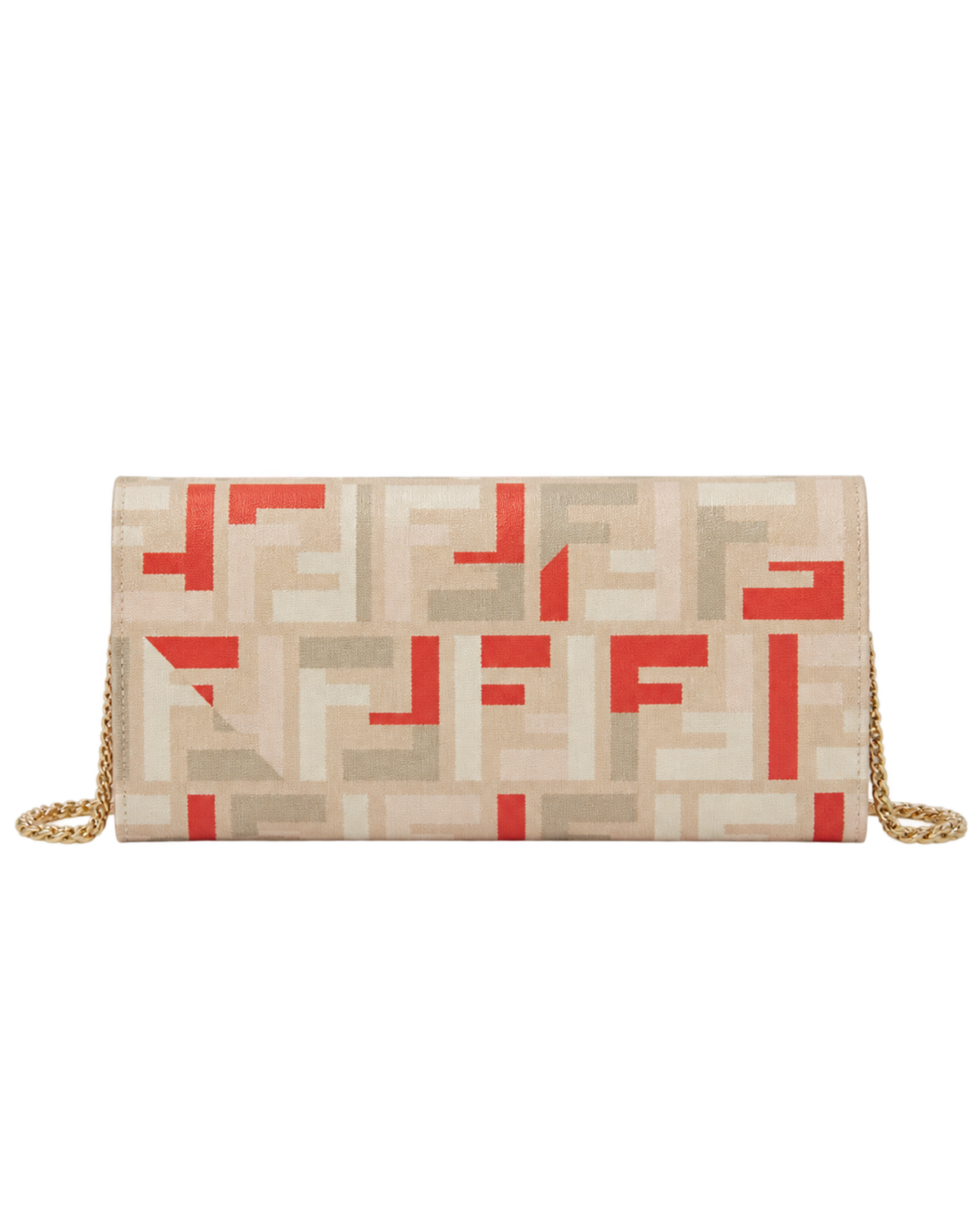 Fendi  roma chained continental wallet - beige
