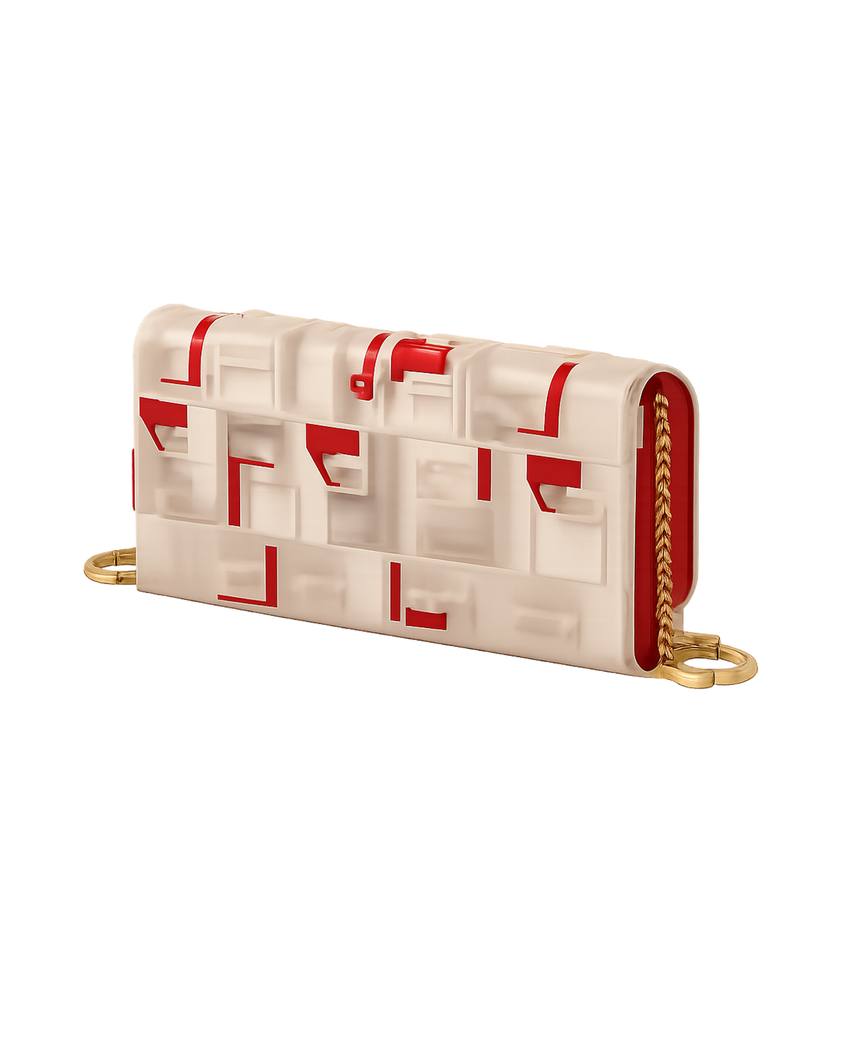 Fendi  roma chained continental wallet - beige
