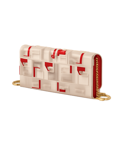 Fendi  roma chained continental wallet - beige