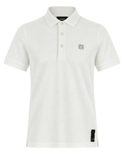 Fendi White Pique Polo Shirt