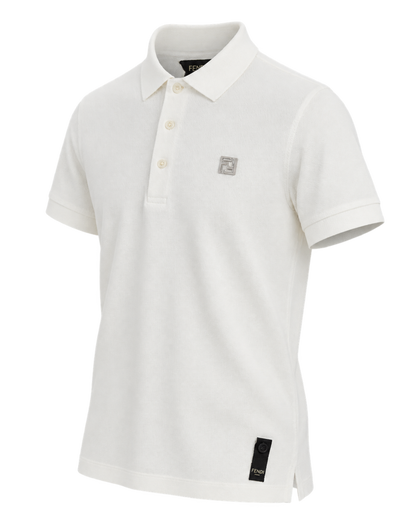 Fendi White Pique Polo Shirt