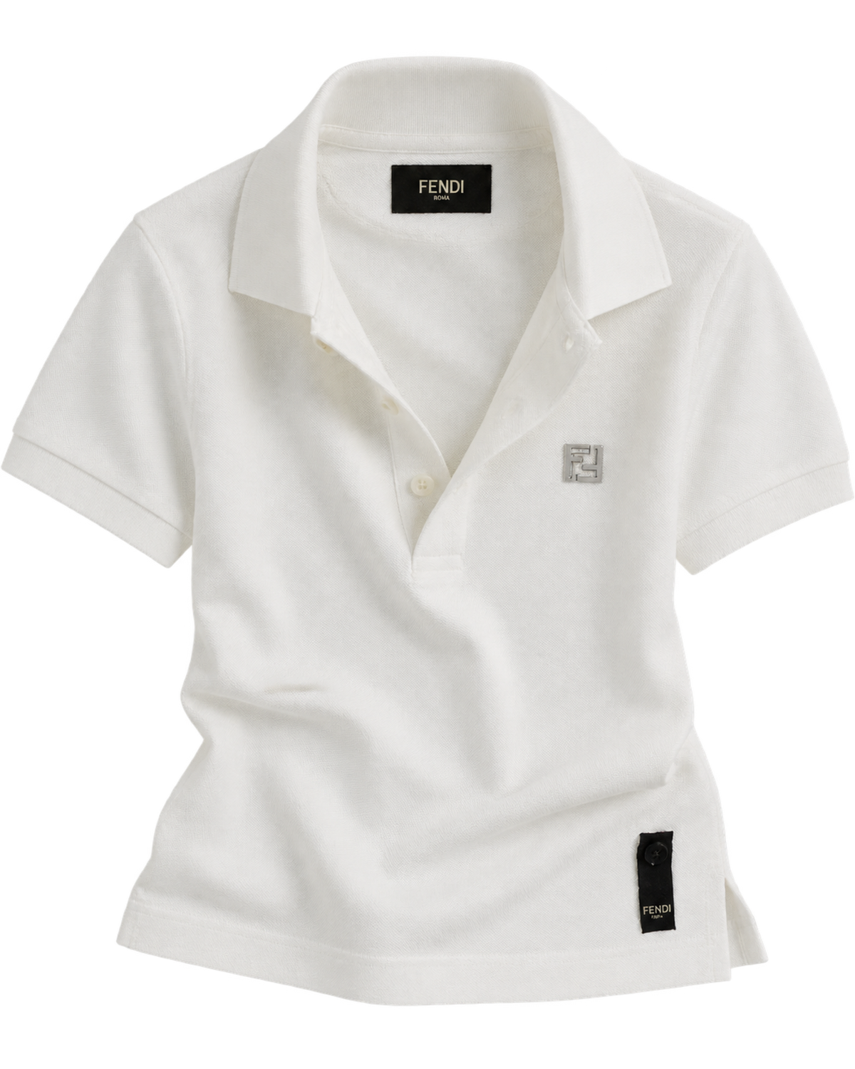 Fendi White Pique Polo Shirt