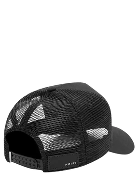 Amiri Reaper Branded Logo Black Trucker Hat