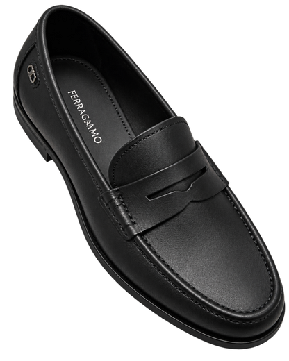 Ferragamo Athen Gancini Leather Penny Loafers