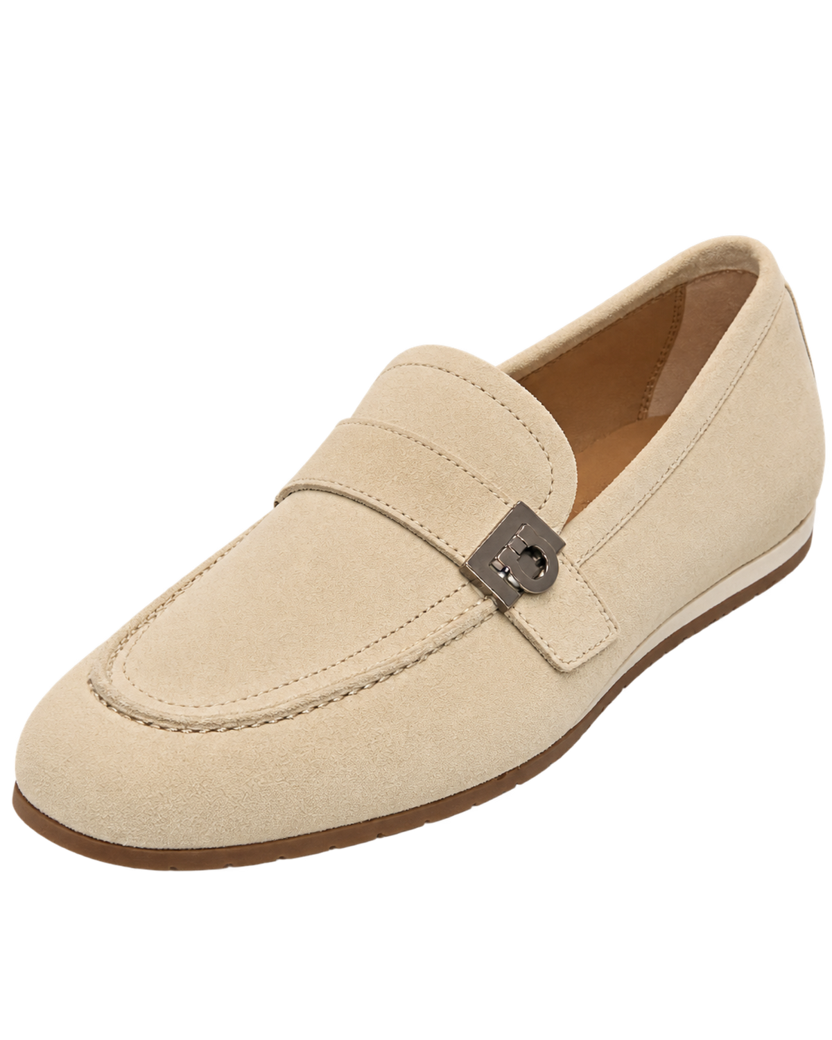 Ferragamo beige suede loafers