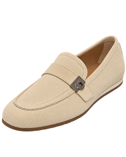Ferragamo beige suede loafers