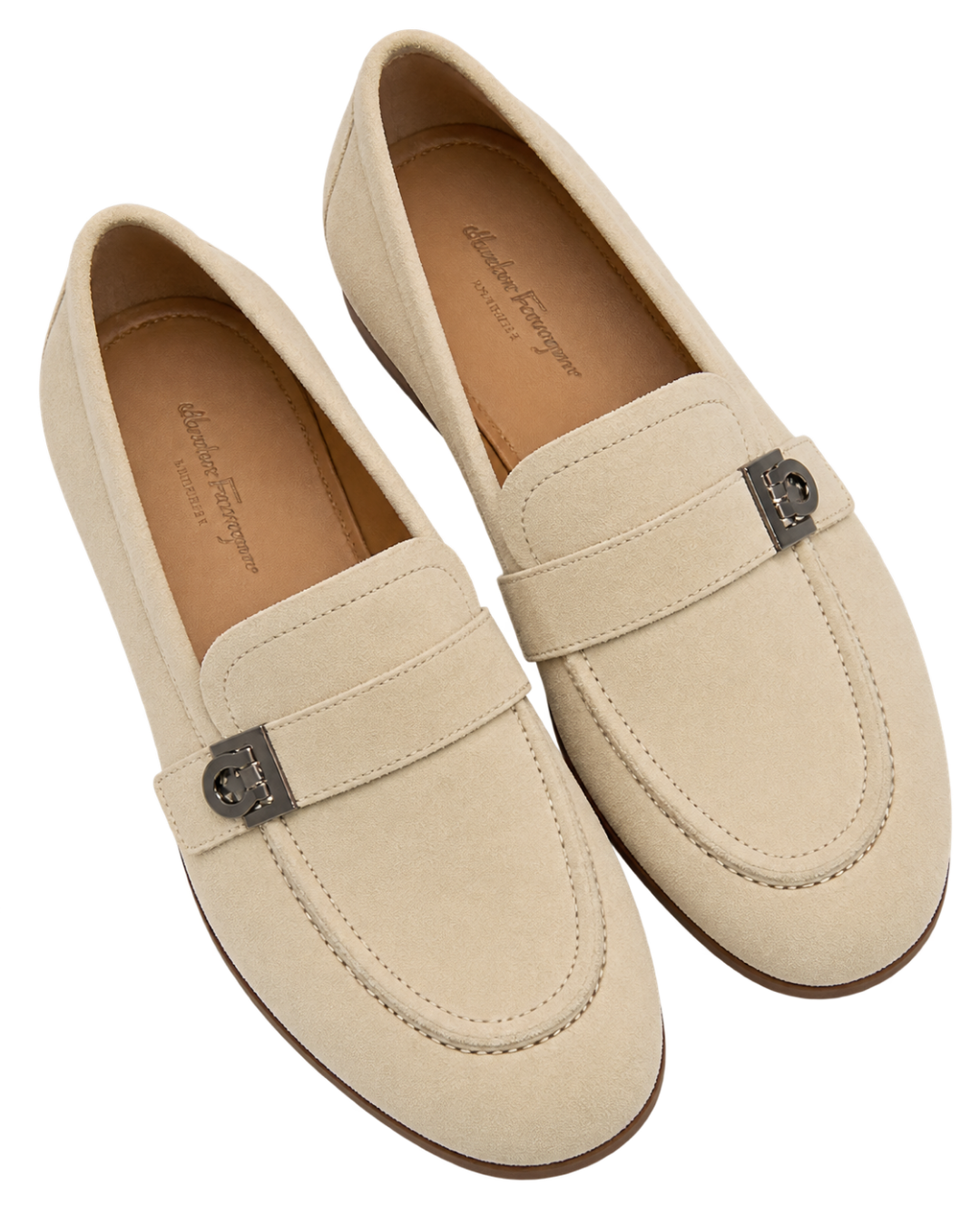 Ferragamo beige suede loafers