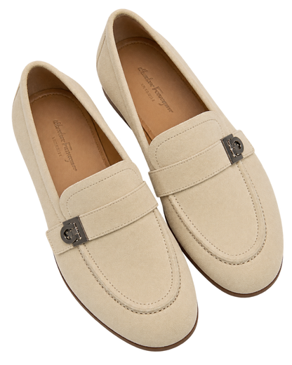 Ferragamo beige suede loafers