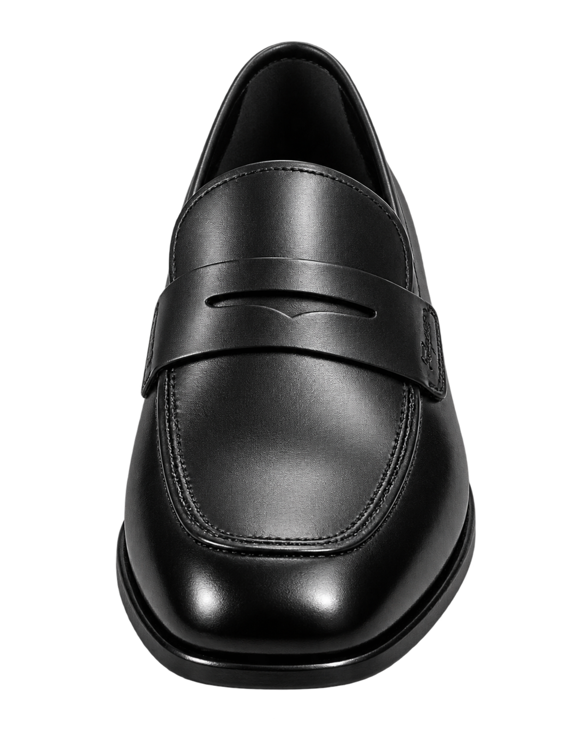 Ferragamo black leather penny loafers