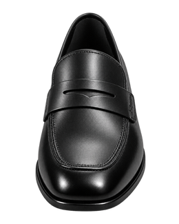 Ferragamo black leather penny loafers