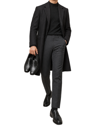 Ferragamo black leather penny loafers