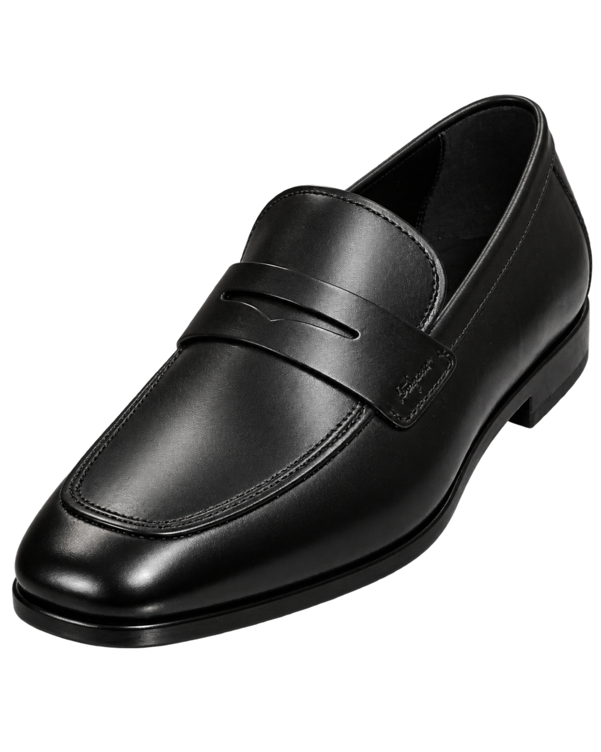 Ferragamo black leather penny loafers