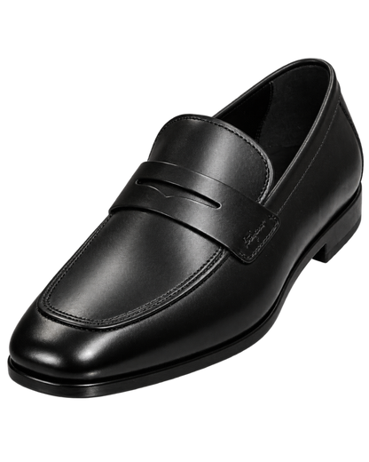 Ferragamo black leather penny loafers
