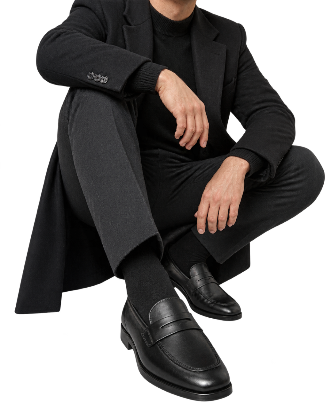 Ferragamo black leather penny loafers