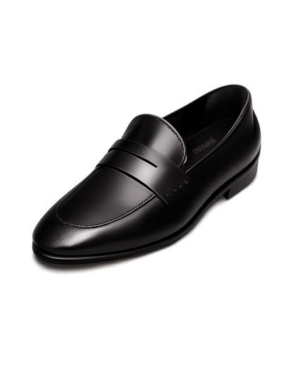 Ferragamo black leather penny loafers