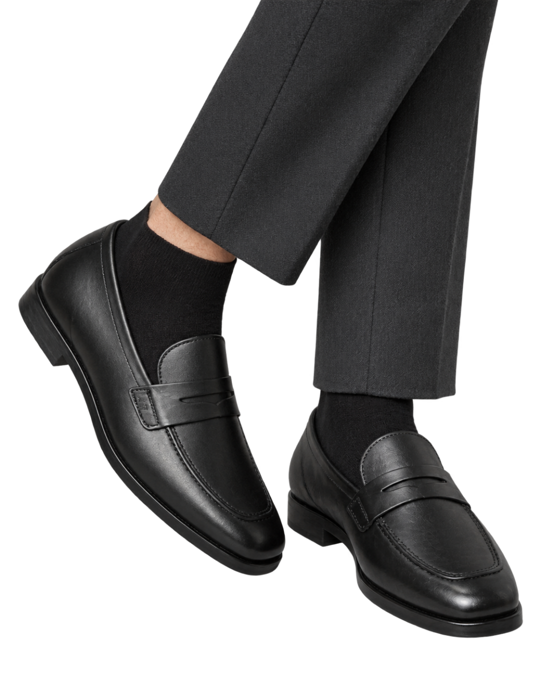 Ferragamo black leather penny loafers