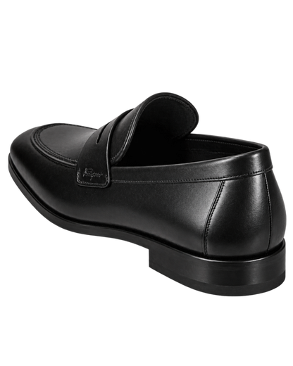 Ferragamo black leather penny loafers