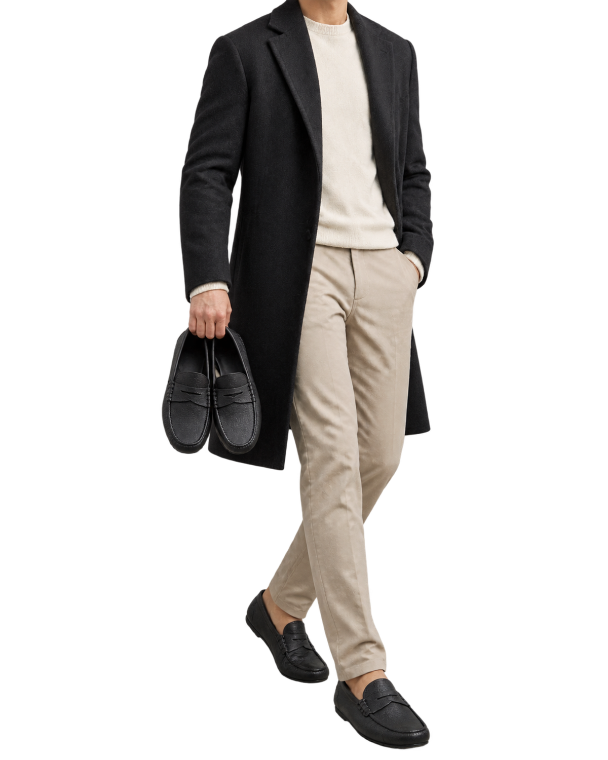 Ferragamo Black pebbled leather penny loafers