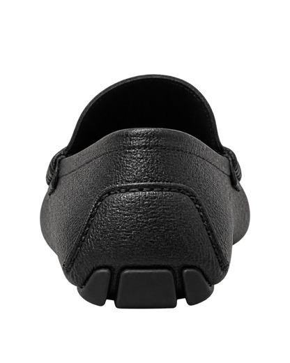 Ferragamo Black pebbled leather penny loafers