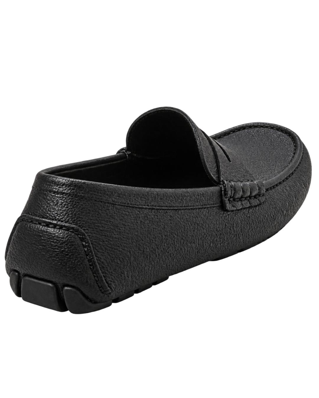 Ferragamo Black pebbled leather penny loafers