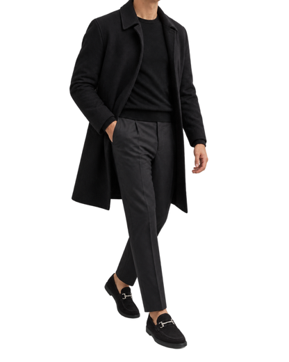 Ferragamo black suede slip-on loafers